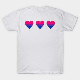 BISEXUAL FLAG HEARTS T-Shirt